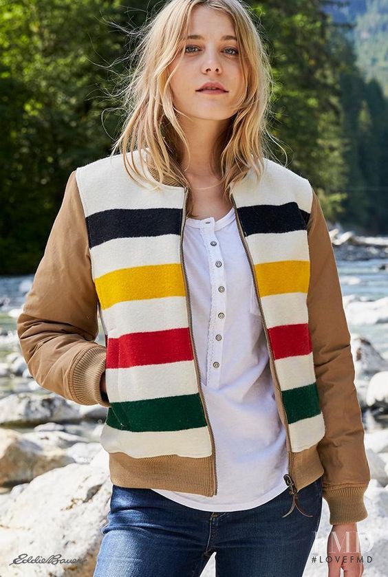 Erika Pattison featured in  the Eddie Bauer advertisement for Autumn/Winter 2016