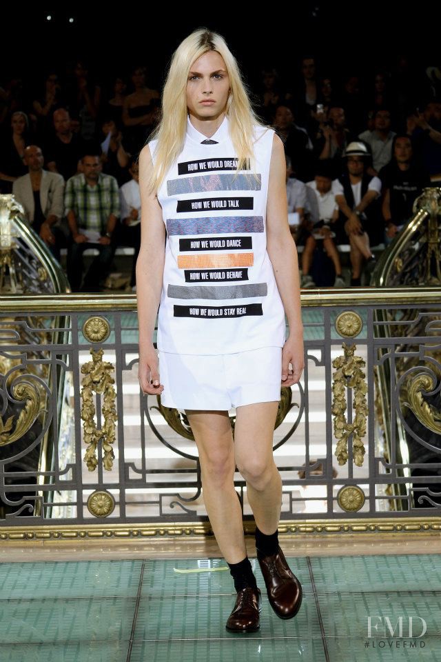 Andrej Pejic featured in  the Raf Simons fashion show for Spring/Summer 2011