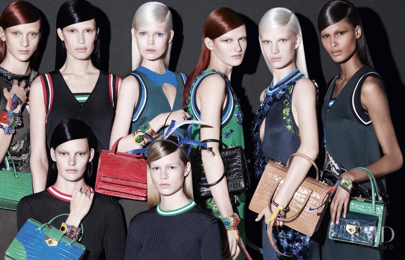 Amanda Murphy featured in  the Prada advertisement for Spring/Summer 2014