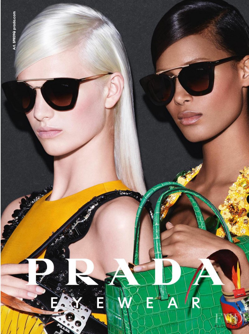 Malaika Firth featured in  the Prada advertisement for Spring/Summer 2014