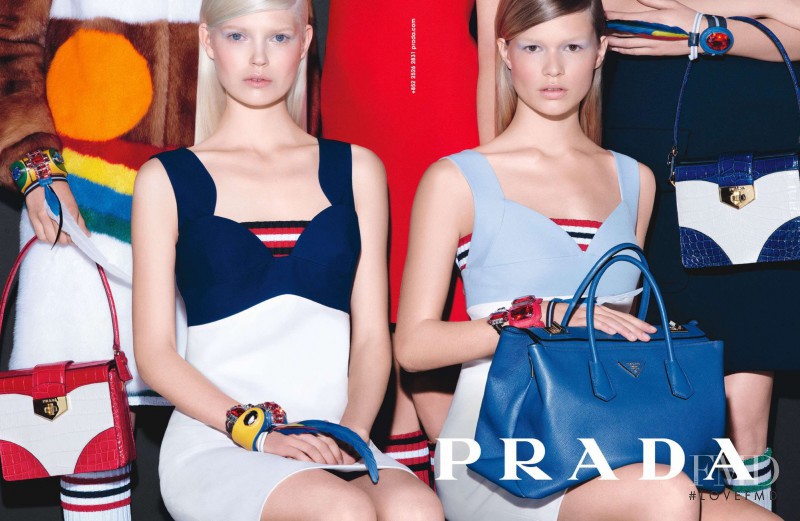 Anna Ewers featured in  the Prada advertisement for Spring/Summer 2014