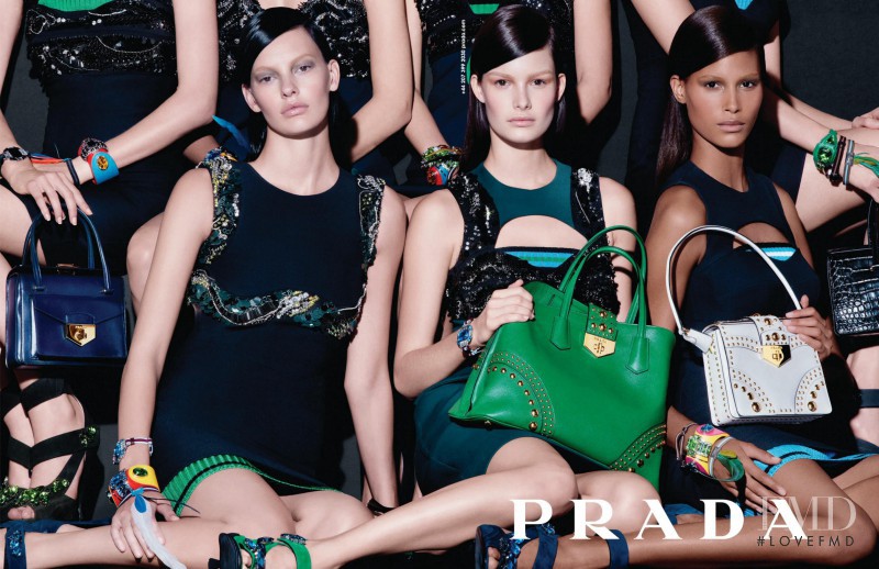 Amanda Murphy featured in  the Prada advertisement for Spring/Summer 2014