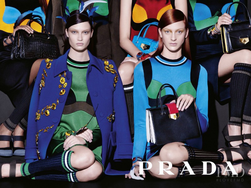 Lieke van Houten featured in  the Prada advertisement for Spring/Summer 2014