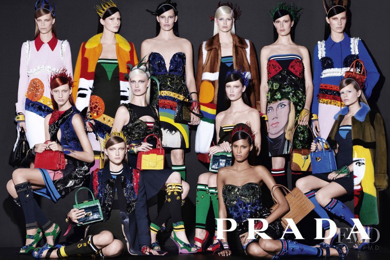 Amanda Murphy featured in  the Prada advertisement for Spring/Summer 2014