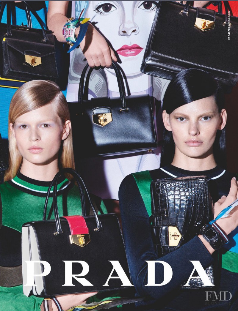 Amanda Murphy featured in  the Prada advertisement for Spring/Summer 2014