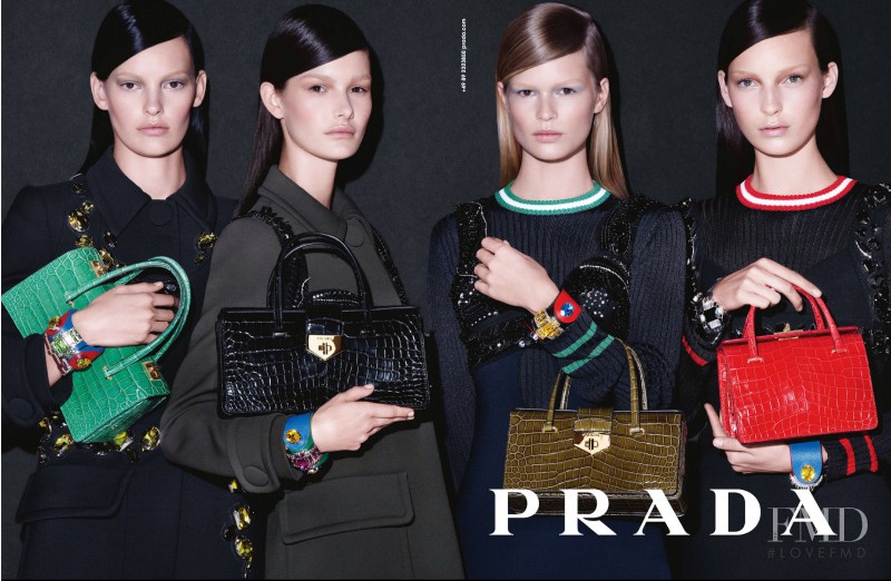 Amanda Murphy featured in  the Prada advertisement for Spring/Summer 2014
