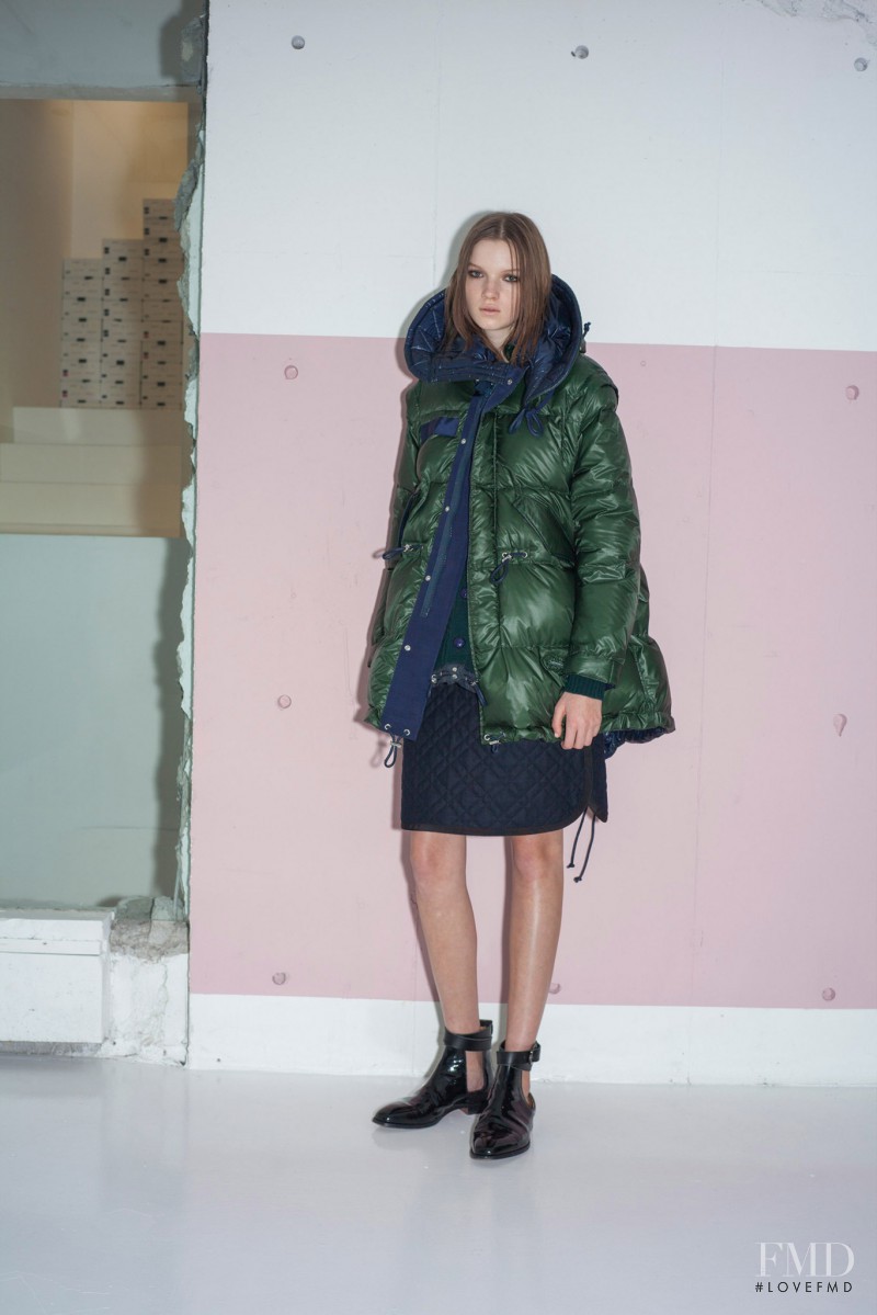 Eva Klimkova featured in  the sacai luck fashion show for Pre-Fall 2014