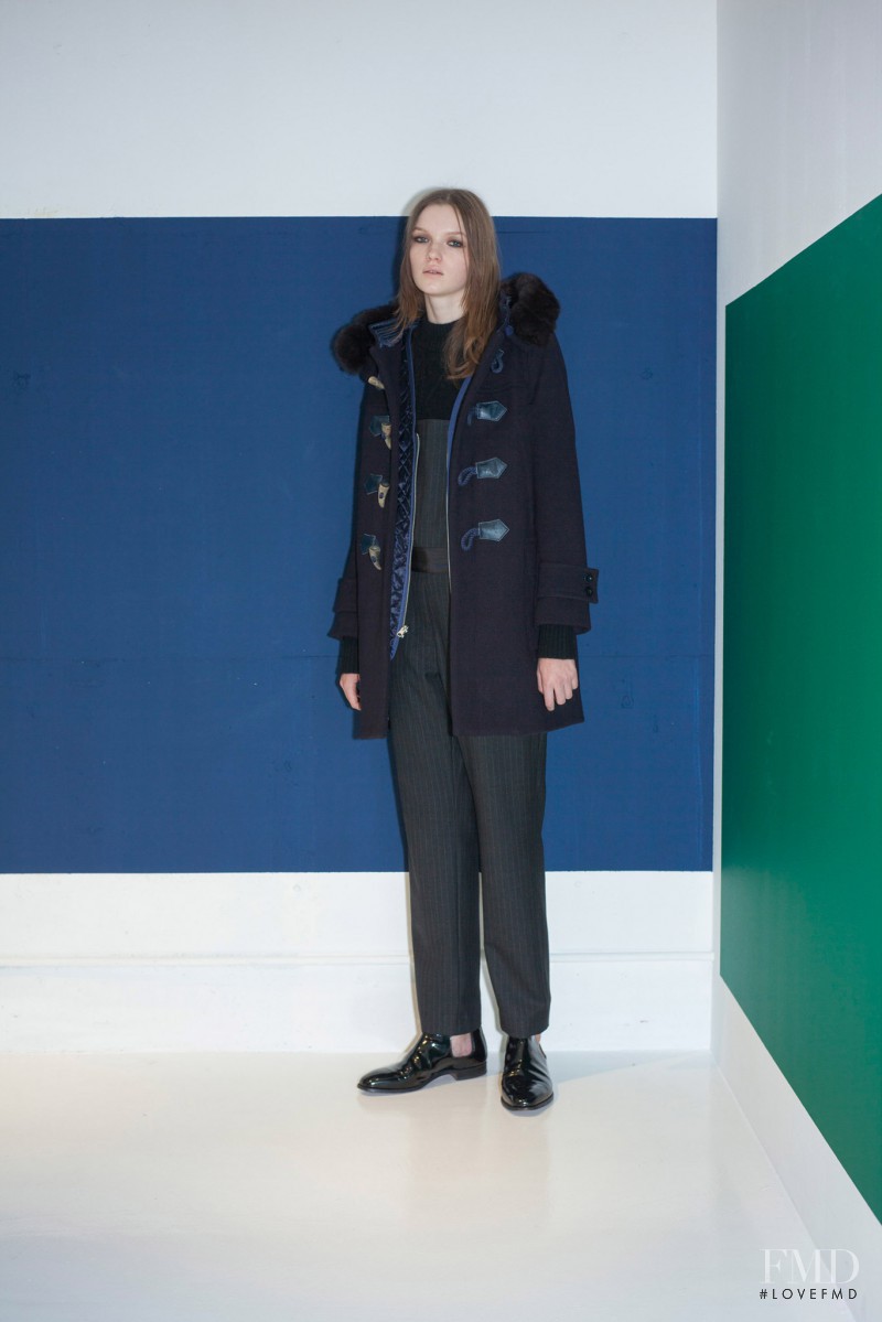 Eva Klimkova featured in  the sacai luck fashion show for Pre-Fall 2014