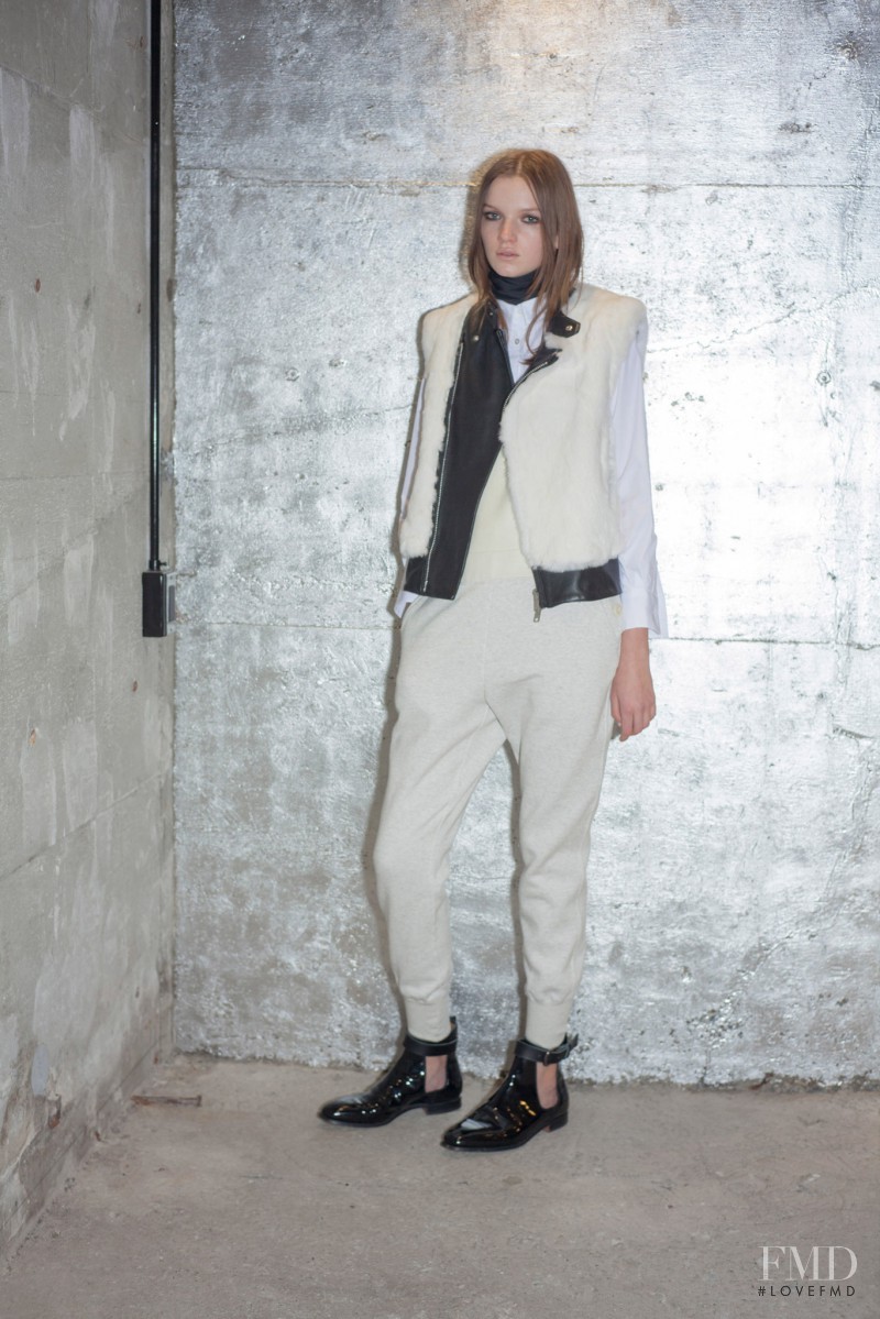 Eva Klimkova featured in  the sacai luck fashion show for Pre-Fall 2014