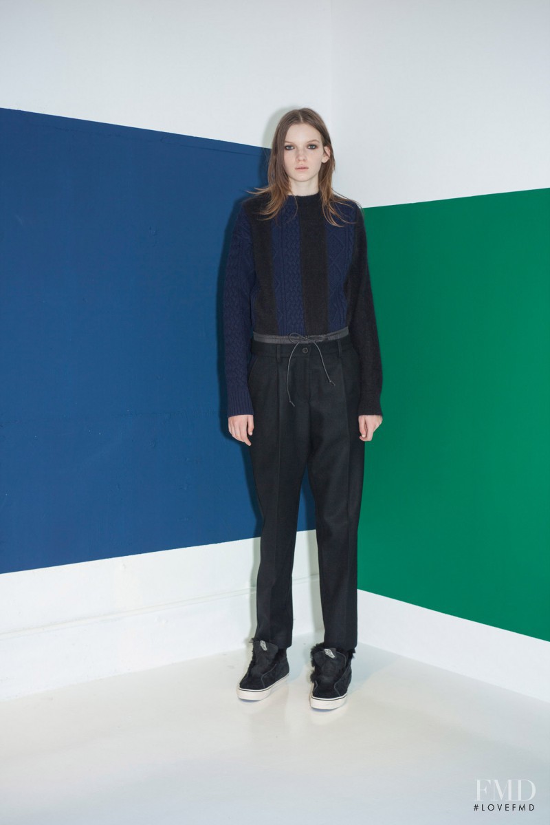 Eva Klimkova featured in  the sacai luck fashion show for Pre-Fall 2014