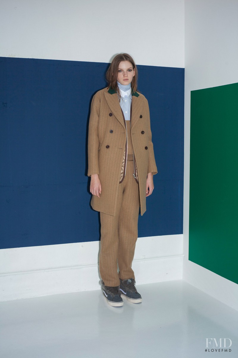 Eva Klimkova featured in  the sacai luck fashion show for Pre-Fall 2014