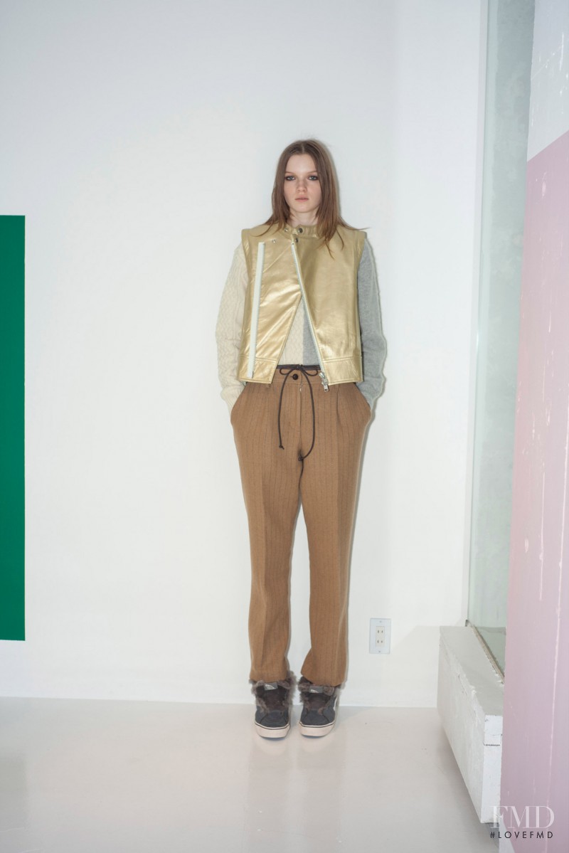 Eva Klimkova featured in  the sacai luck fashion show for Pre-Fall 2014