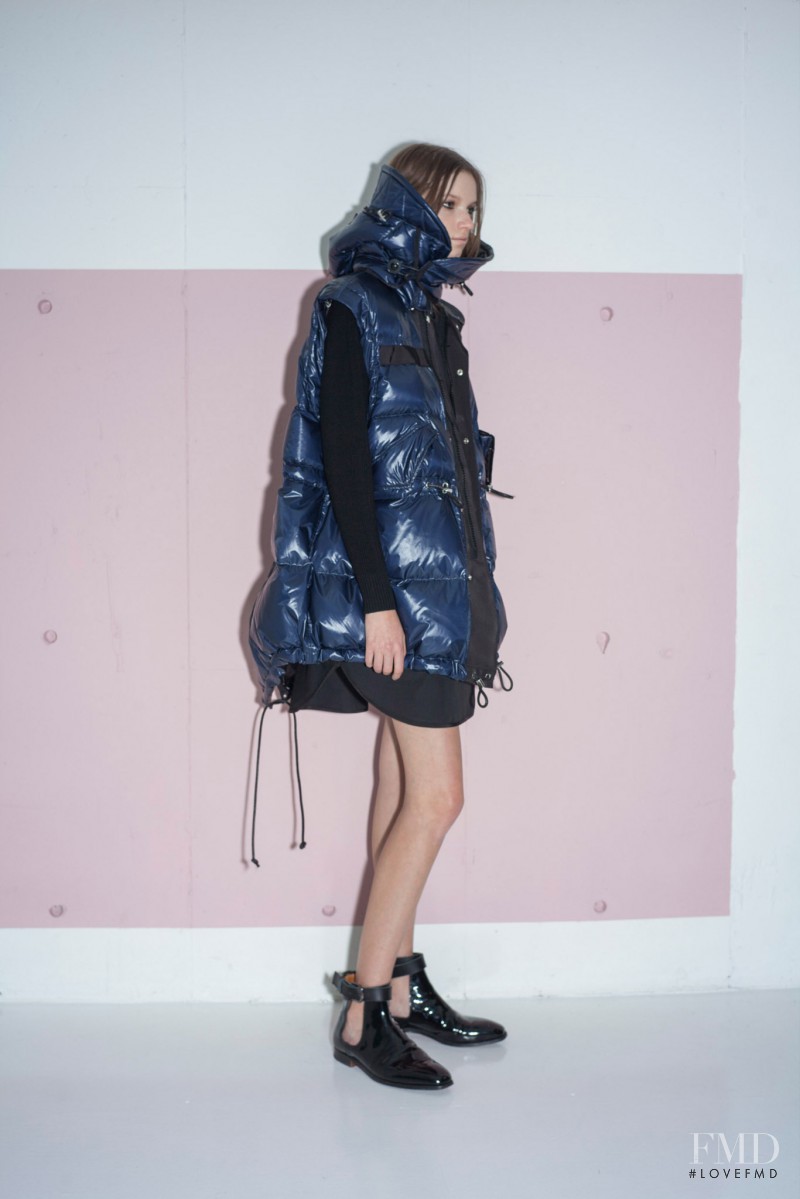 Eva Klimkova featured in  the sacai luck fashion show for Pre-Fall 2014