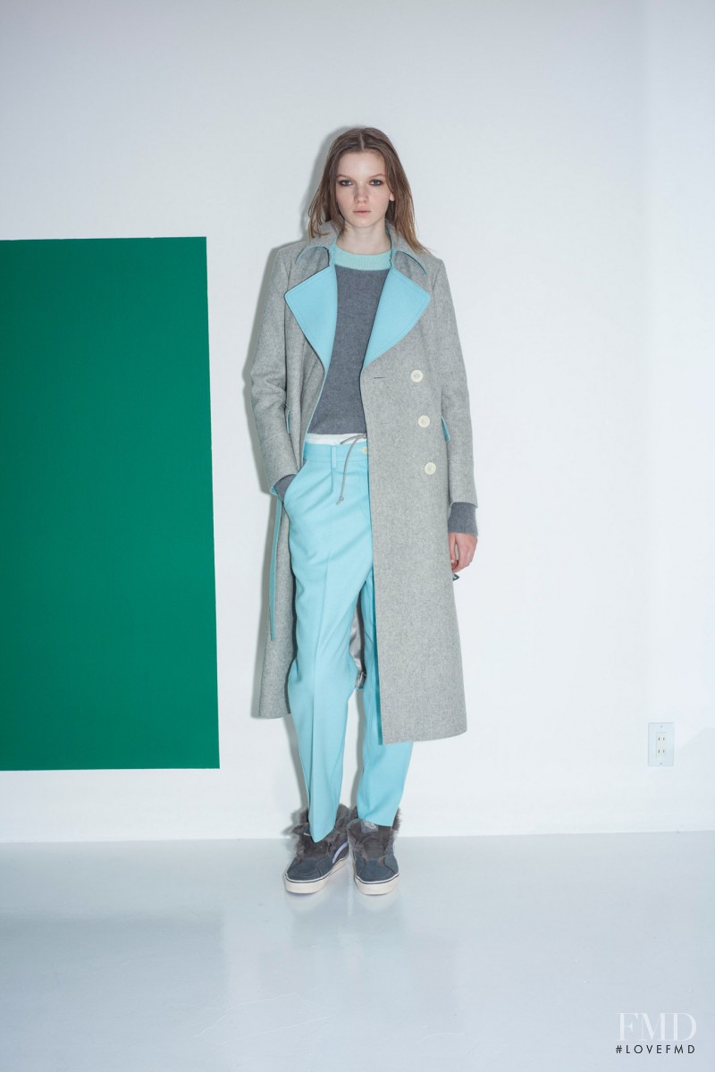 Eva Klimkova featured in  the sacai luck fashion show for Pre-Fall 2014