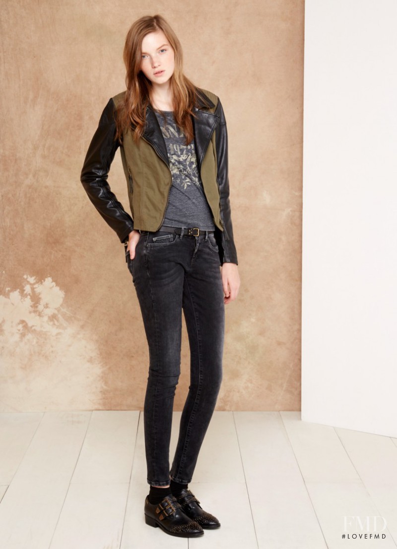 Eva Klimkova featured in  the Pepe Jeans London lookbook for Pre-Fall 2015