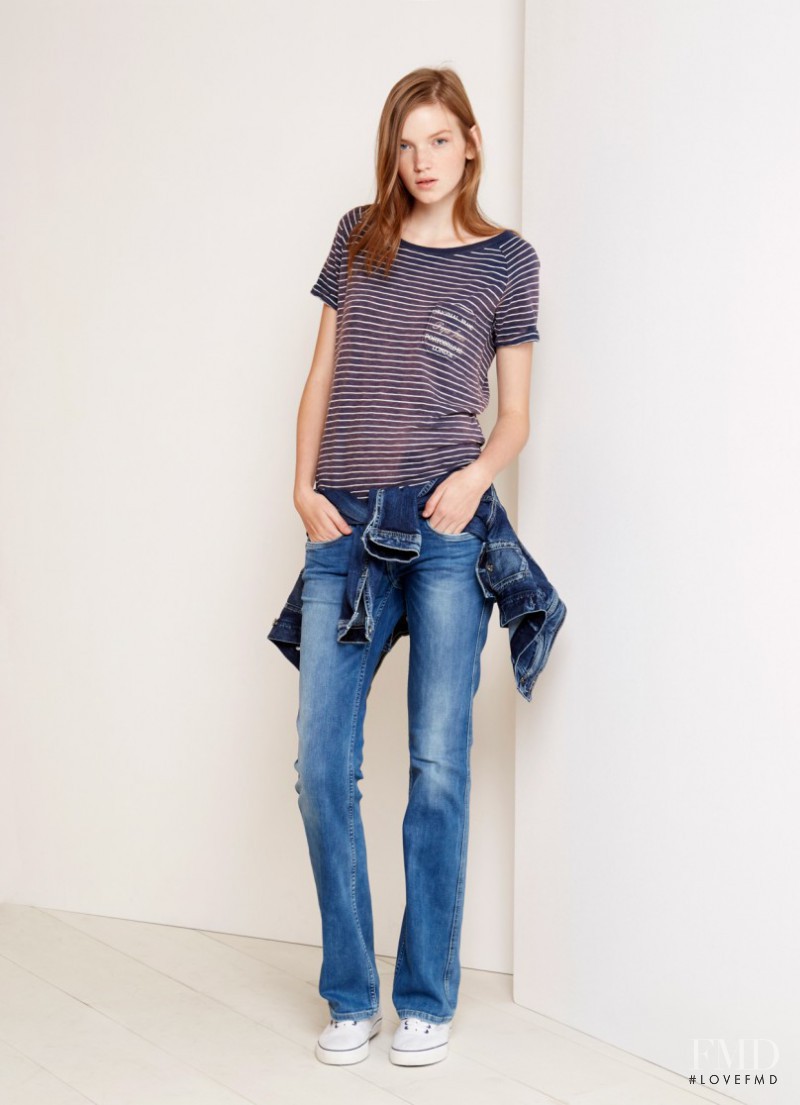 Eva Klimkova featured in  the Pepe Jeans London lookbook for Pre-Fall 2015