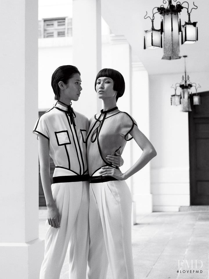 Tao Okamoto featured in  the Emporio Armani advertisement for Spring/Summer 2012