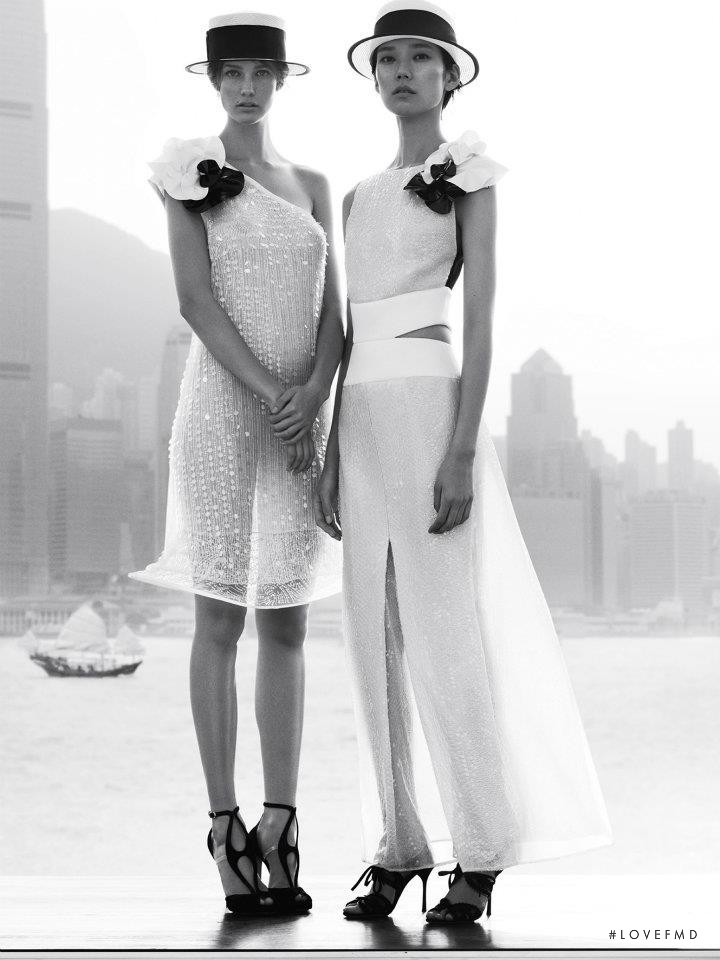 Kendra Spears featured in  the Emporio Armani advertisement for Spring/Summer 2012