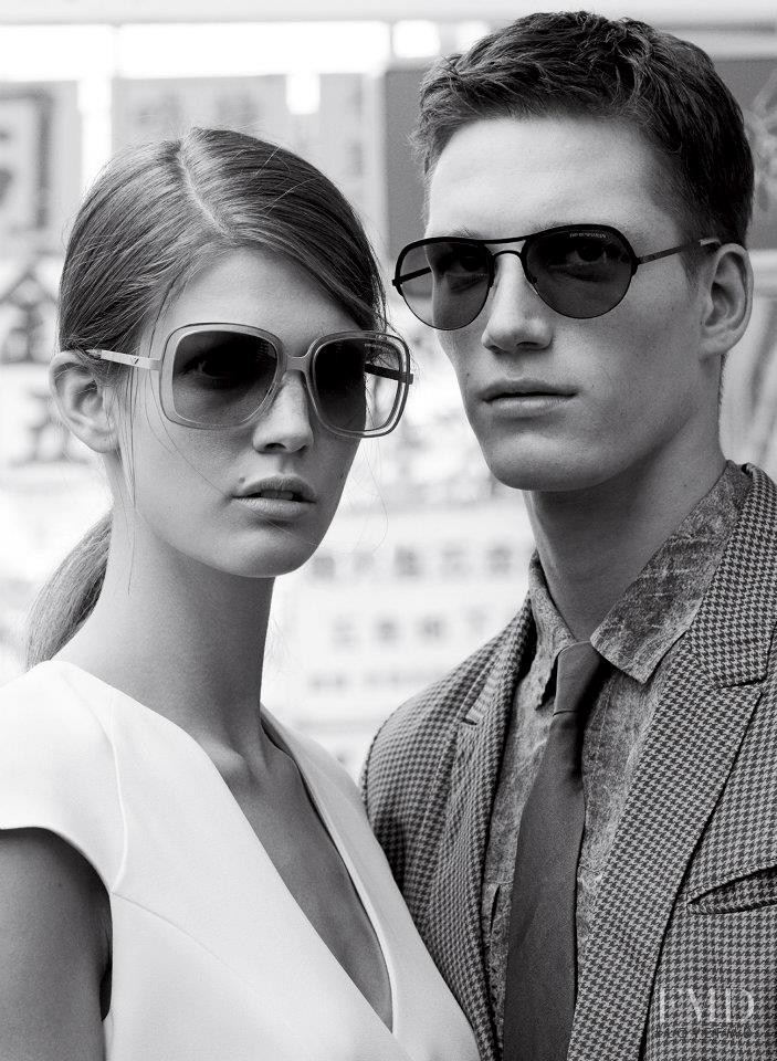 Kendra Spears featured in  the Emporio Armani advertisement for Spring/Summer 2012