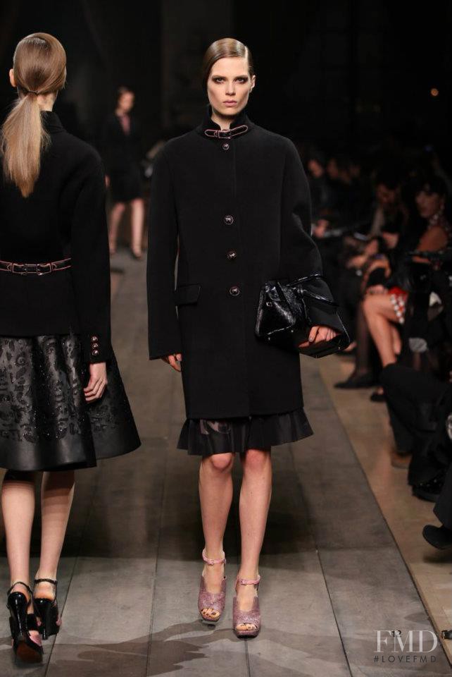 Caroline Brasch Nielsen featured in  the Loewe fashion show for Autumn/Winter 2012