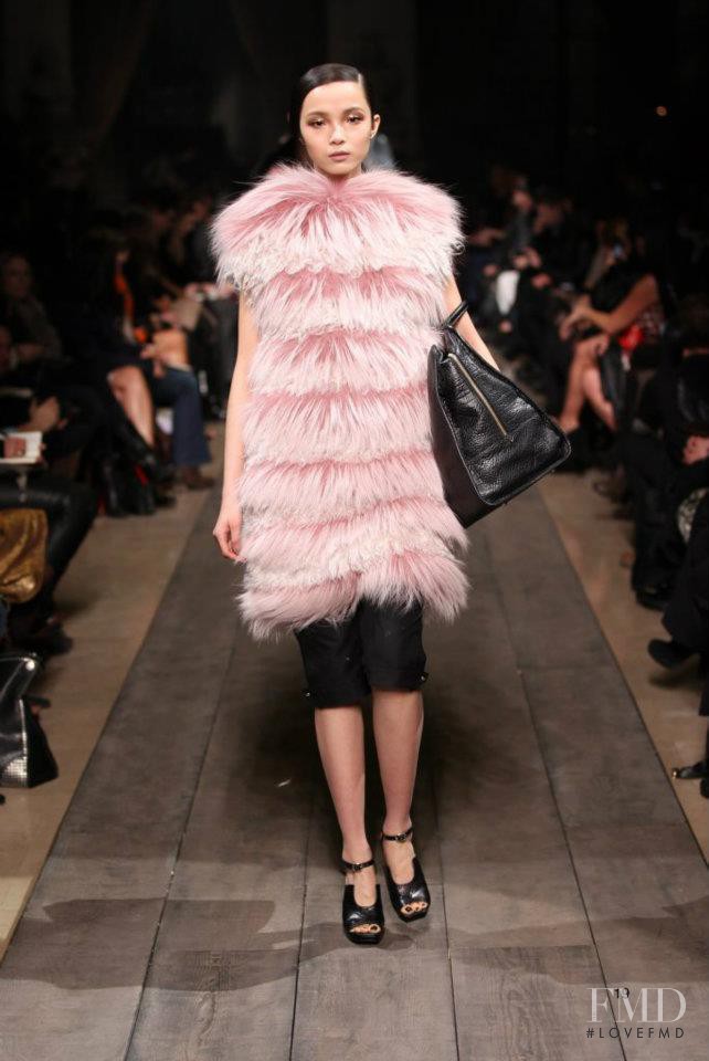 Xiao Wen Ju featured in  the Loewe fashion show for Autumn/Winter 2012