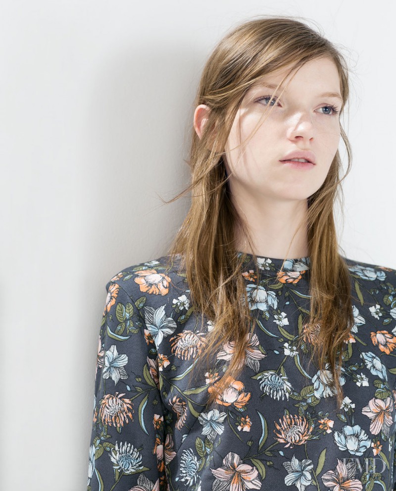 Eva Klimkova featured in  the Zara Collection lookbook for Spring/Summer 2015