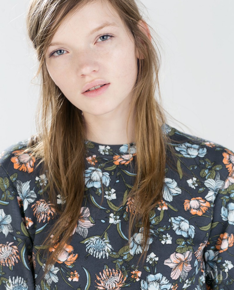 Eva Klimkova featured in  the Zara Collection lookbook for Spring/Summer 2015