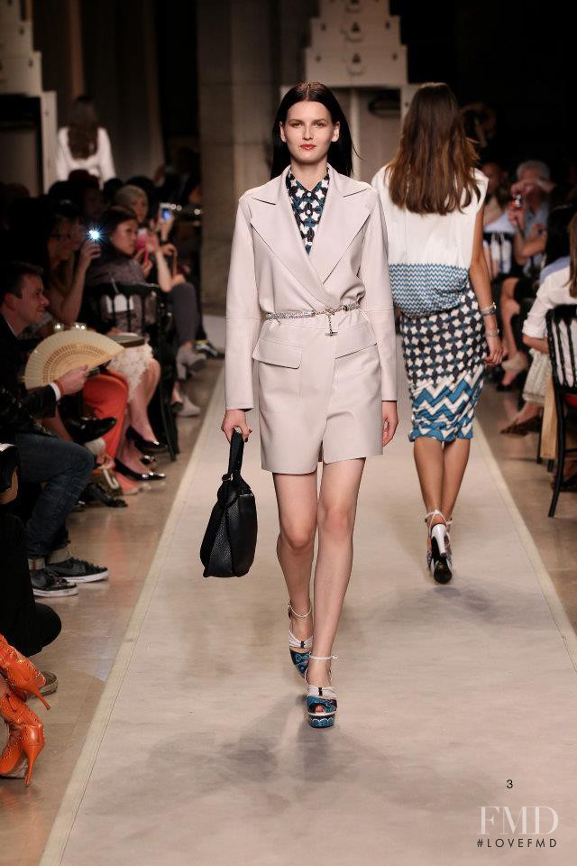 Katlin Aas featured in  the Loewe fashion show for Spring/Summer 2012