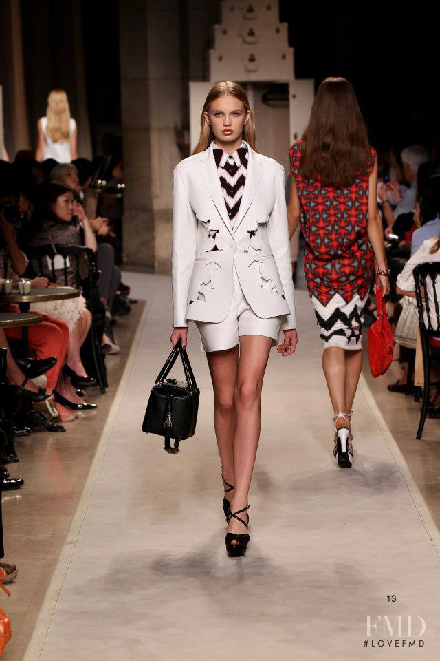 Romee Strijd featured in  the Loewe fashion show for Spring/Summer 2012
