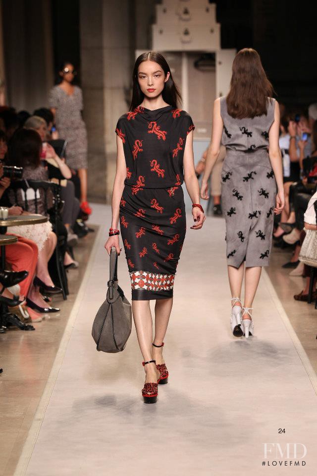 Fei Fei Sun featured in  the Loewe fashion show for Spring/Summer 2012