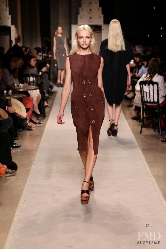 Ginta Lapina featured in  the Loewe fashion show for Spring/Summer 2012