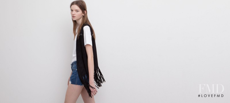 Eva Klimkova featured in  the Pull & Bear lookbook for Spring/Summer 2015