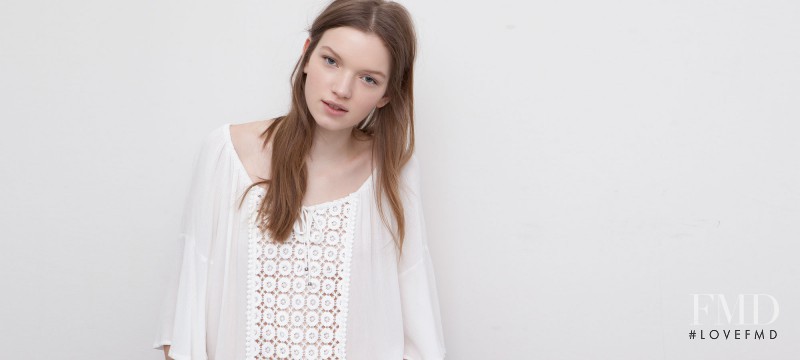 Eva Klimkova featured in  the Pull & Bear lookbook for Spring/Summer 2015