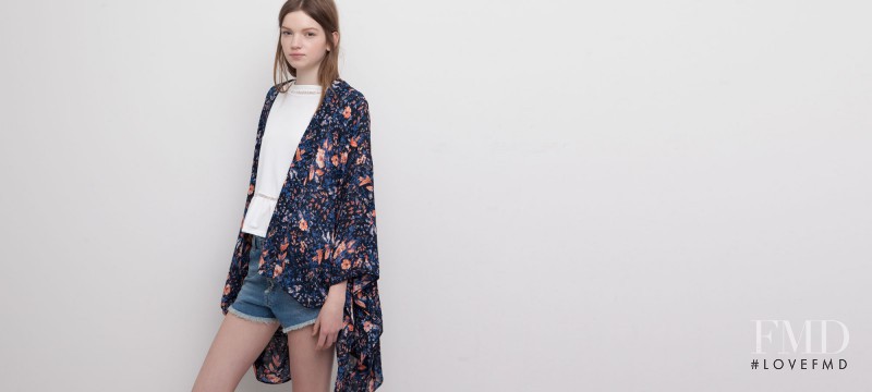 Eva Klimkova featured in  the Pull & Bear lookbook for Spring/Summer 2015