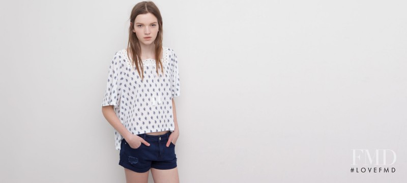 Eva Klimkova featured in  the Pull & Bear lookbook for Spring/Summer 2015