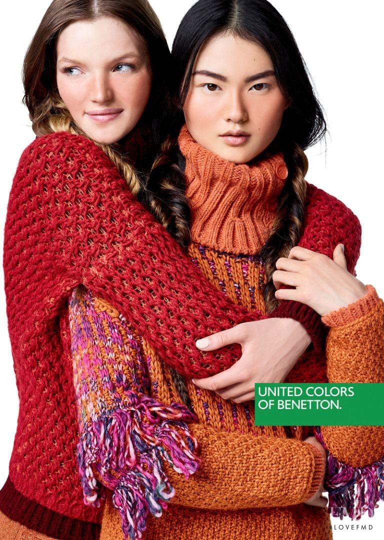 Cong He featured in  the United Colors of Benetton advertisement for Autumn/Winter 2016