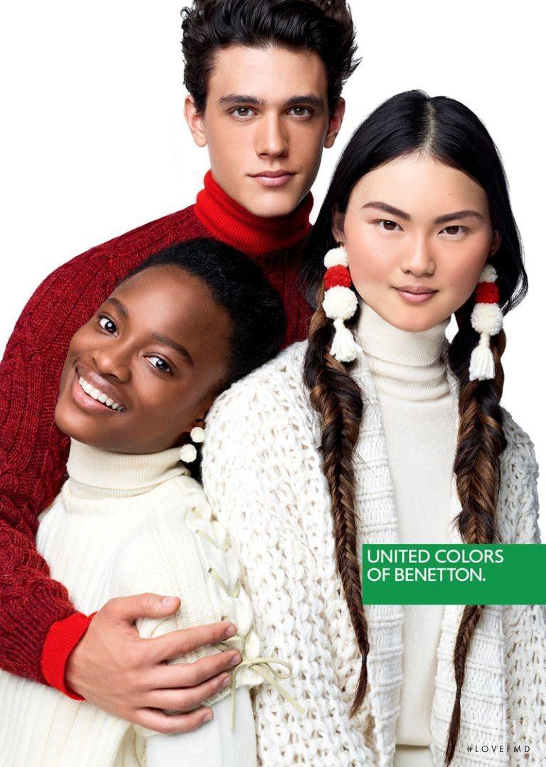 Cong He featured in  the United Colors of Benetton advertisement for Autumn/Winter 2016