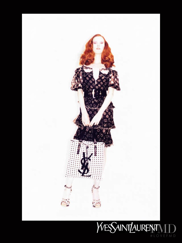 Karen Elson featured in  the Saint Laurent advertisement for Spring/Summer 2005