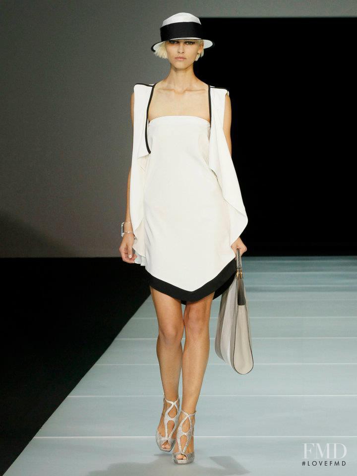 Vika Volkute featured in  the Emporio Armani fashion show for Spring/Summer 2012