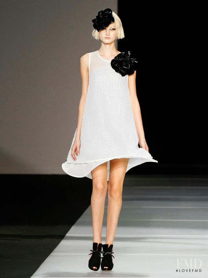 Andie Arthur featured in  the Emporio Armani fashion show for Spring/Summer 2012