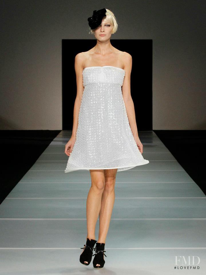Elena Egorova featured in  the Emporio Armani fashion show for Spring/Summer 2012