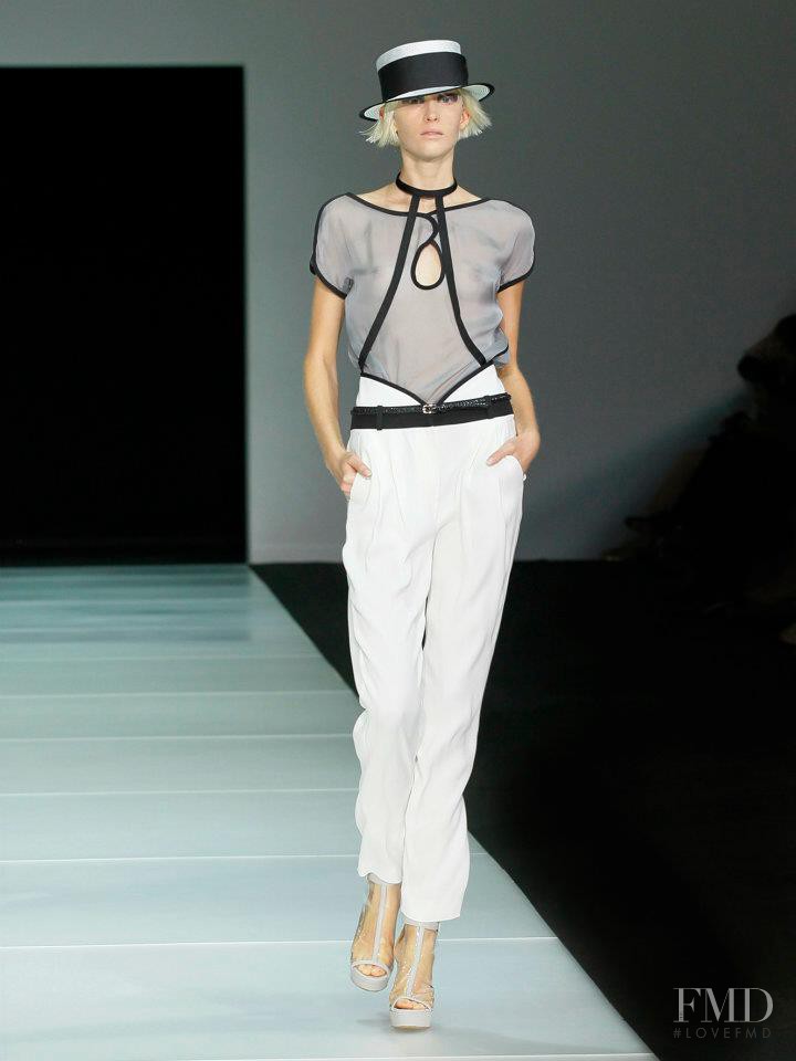 Nina Vodopivec featured in  the Emporio Armani fashion show for Spring/Summer 2012