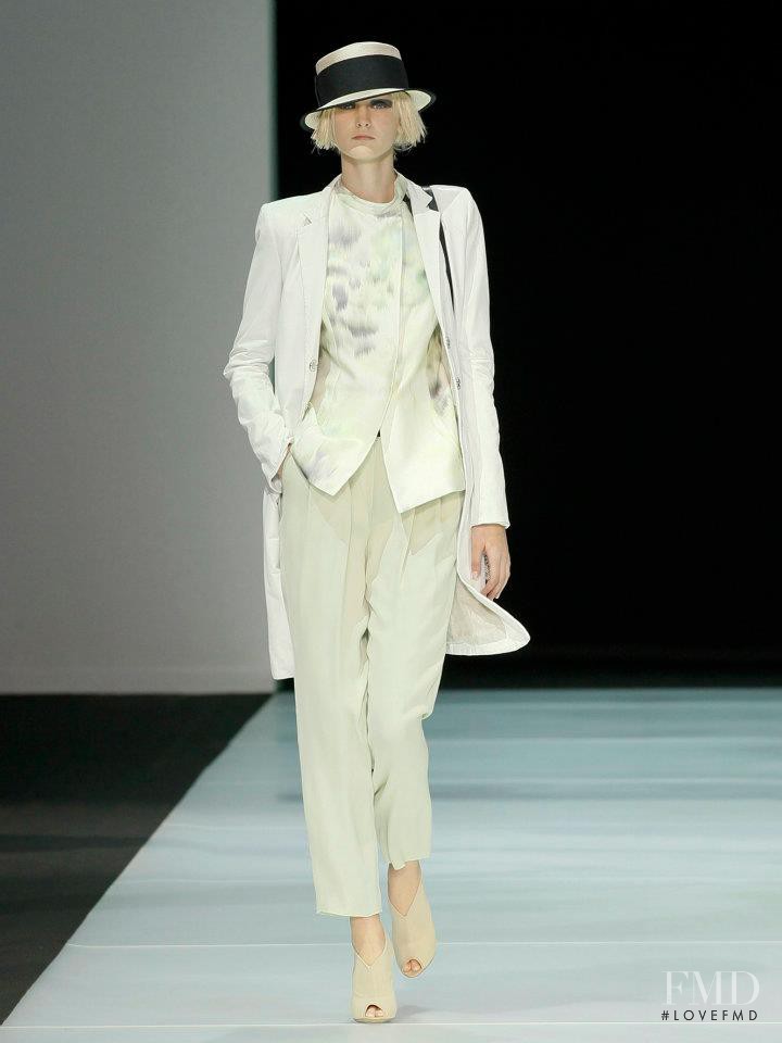 Andie Arthur featured in  the Emporio Armani fashion show for Spring/Summer 2012