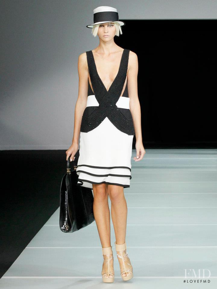 Karolina Tolkachova featured in  the Emporio Armani fashion show for Spring/Summer 2012