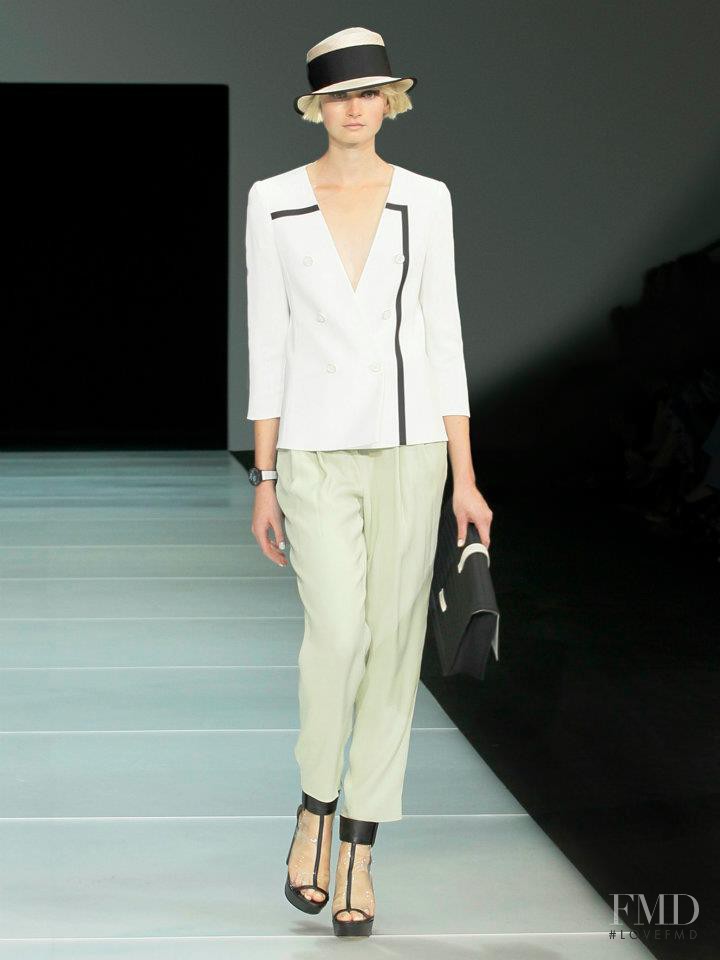 Johanna Gronholm featured in  the Emporio Armani fashion show for Spring/Summer 2012