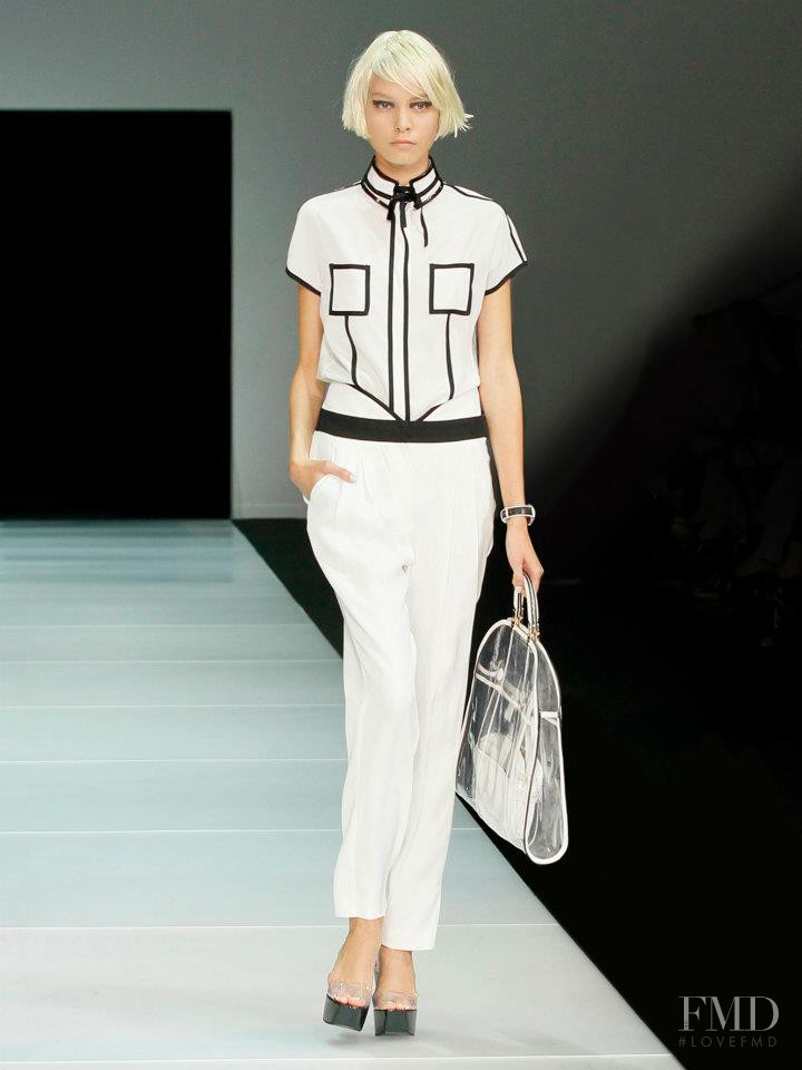 Masha Irisova featured in  the Emporio Armani fashion show for Spring/Summer 2012