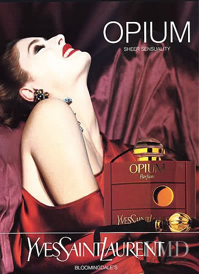 Lucie de la Falaise featured in  the YSL Fragrance Opium - Sheer Sensuality advertisement for Spring/Summer 1992
