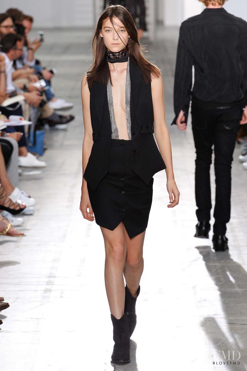 Stephanie Joy Field featured in  the Costume National fashion show for Spring/Summer 2016