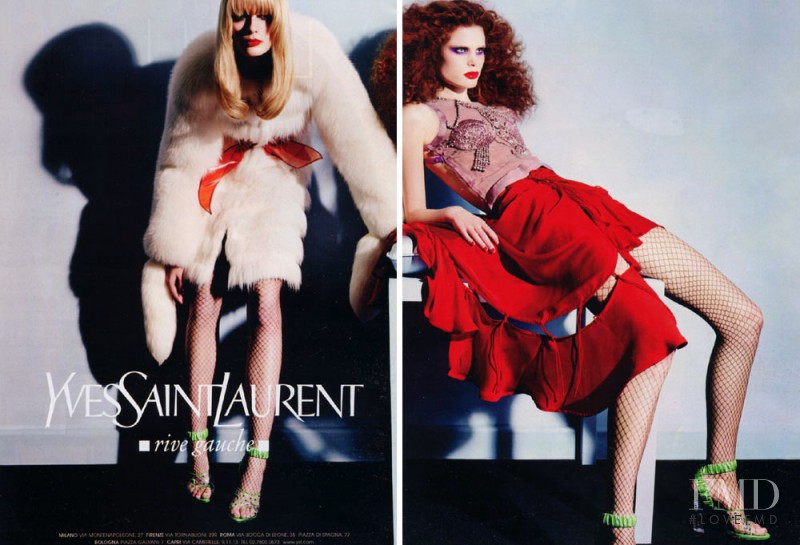 Adina Fohlin featured in  the Saint Laurent advertisement for Autumn/Winter 2003