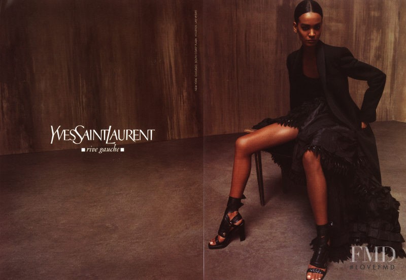 Liya Kebede featured in  the Saint Laurent advertisement for Autumn/Winter 2001